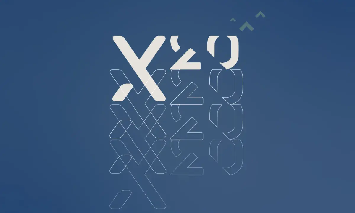 Abstrakte Darstellung von "X20" in Weiß und Grau auf blauem Hintergrund. Mögliche Probleme mit Mahle X20?