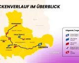 Streckenverlauf der Tour de France Deutschland: Von Magdeburg über Halle, Jena und Erfurt nach Dresden.