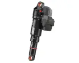 Schwarzer RockShox Flight Attendant Dämpfer mit elektronischer Steuerung.