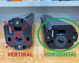 Bosch PowerTube 625: Gewicht und Einbauposition. Links vertikal (durchgestrichen), rechts horizontal (grün umkreist).