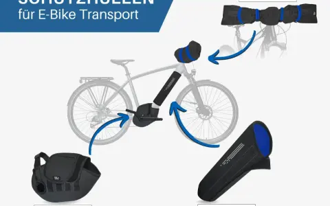 Schutzhüllen für E-Bike Transport: Lenker-, Motor- und Akkuabdeckungen schützen Ihr Rad beim Transport.