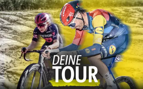 Zwei Radfahrer auf einer staubigen Strecke, bereit für eine spannende Radtour durch Deutschland.