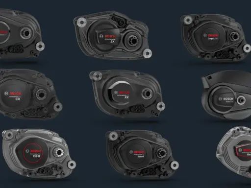 Neun Bosch E-Bike Motoren im Überblick. Technische Daten und Modelle wie Performance Line CX, SX, Cargo Line, PX, Active Line, CX-R, Speed und Race.