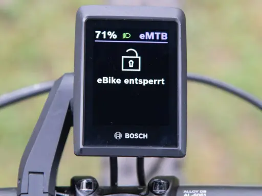 Bosch eBike Lock: eBike entsperrt, 71% Akku. Positive Bosch e-bike lock erfahrungen mit dem entsperrten eMTB.