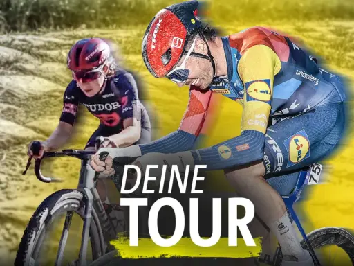 Zwei Radfahrer auf einer staubigen Strecke, bereit für eine spannende Radtour durch Deutschland.