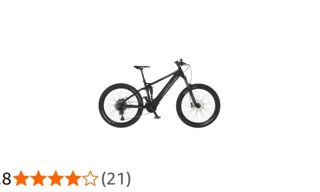 Schwarzes Fischer Montis 6.0i E-Bike, bereit für den Fully Test. Mit 3,8 Sternen bewertet.