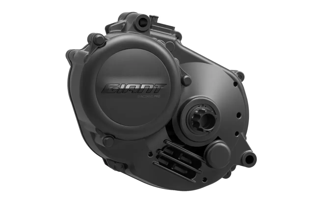 Schwarzer E-Bike-Motor von Giant SyncDrive Pro. Mögliche Probleme mit dem Giant SyncDrive Sport Antrieb.